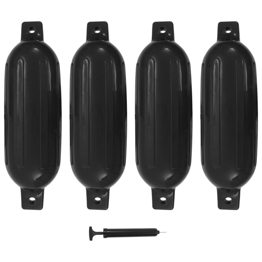 vidaXL Bootstootkussens 4 st 58,5x16,5 cm PVC zwart afbeelding 1