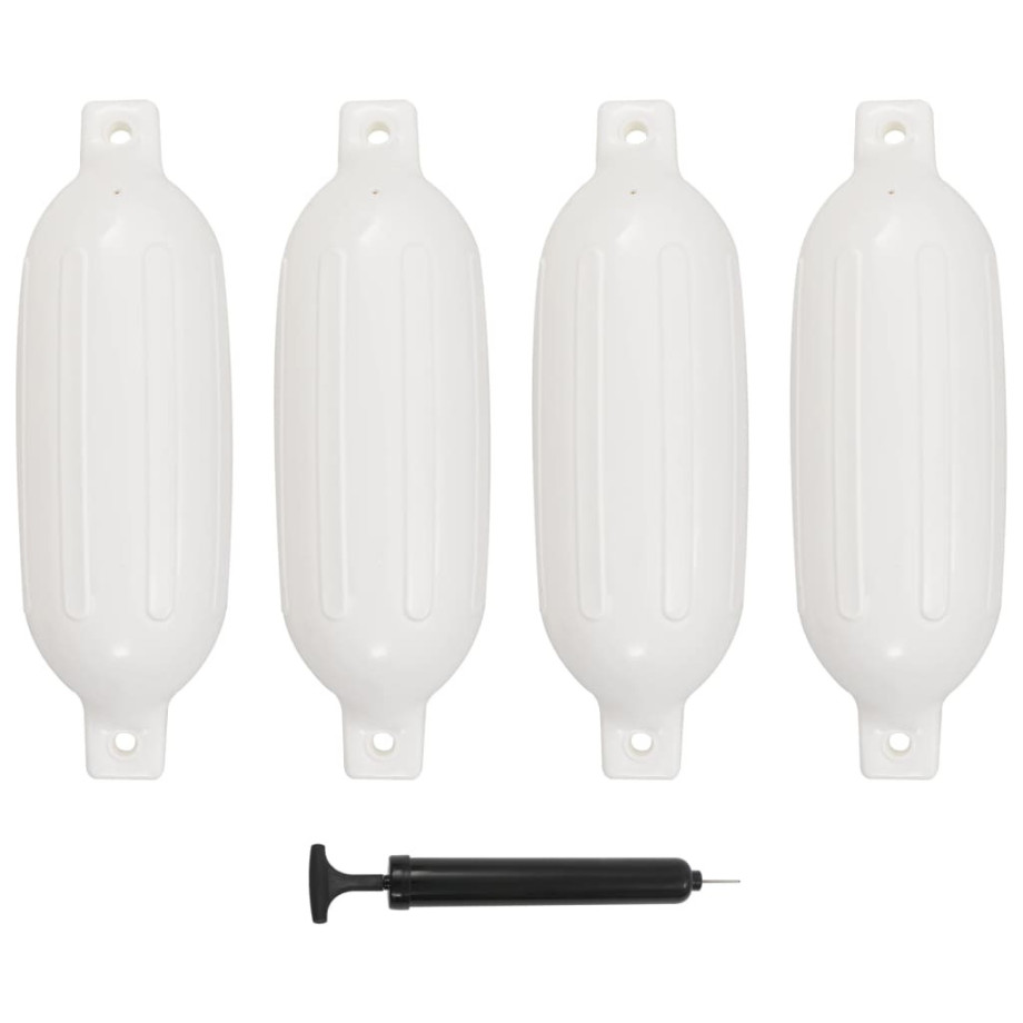 vidaXL Bootstootkussens 4 st 58,5x16,5 cm PVC wit afbeelding 1