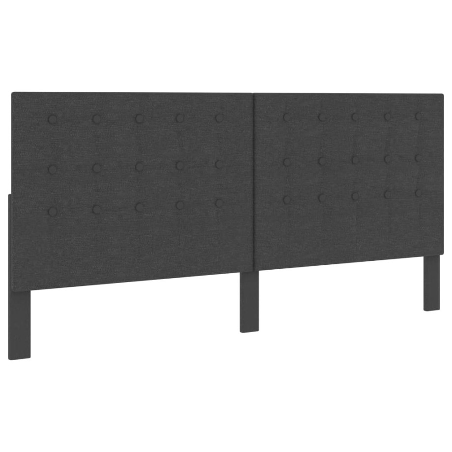vidaXL Hoofdbord 200x200 cm getuft stof donkergrijs afbeelding 1