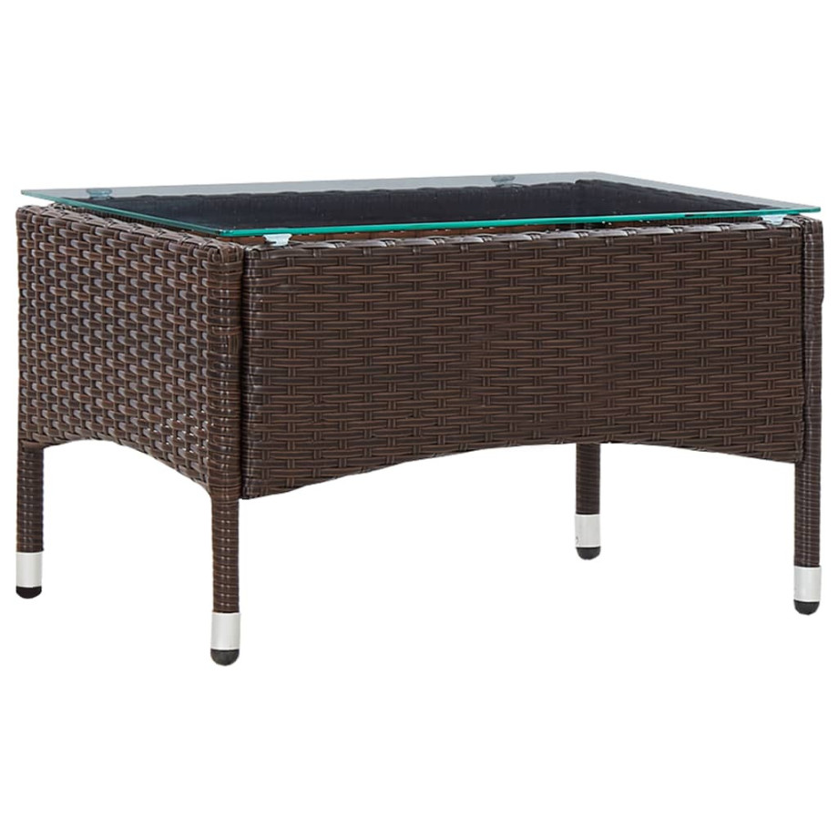 vidaXL Salontafel 60x40x36 cm poly rattan bruin afbeelding 1