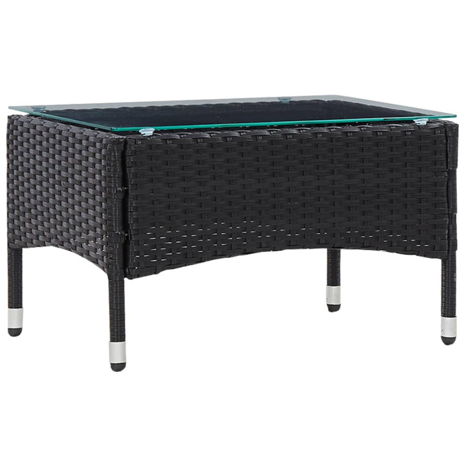 vidaXL Salontafel 60x40x36 cm poly rattan zwart afbeelding 1