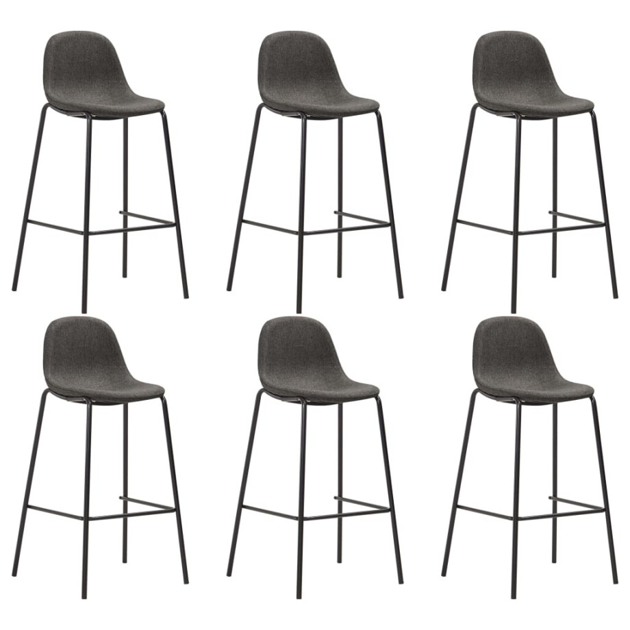 vidaXL Barstoelen 6 st stof donkergrijs afbeelding 1