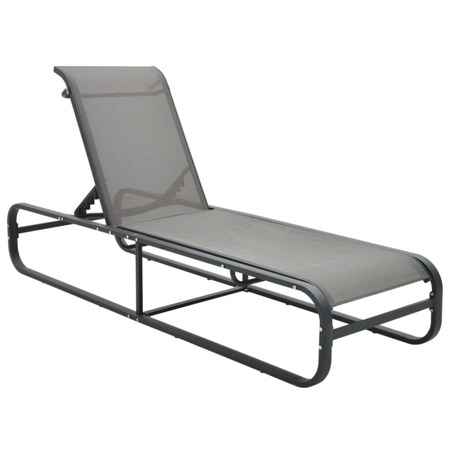 vidaXL Ligbed aluminium en textileen vidaXL Ligbed aluminium en textileen afbeelding 1