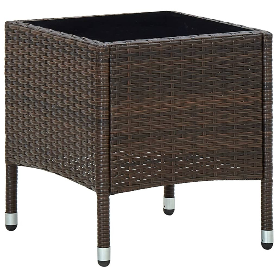 vidaXL Tuintafel 40x40x45 cm poly rattan bruin afbeelding 1