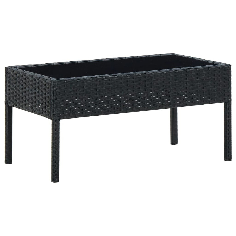 vidaXL Tuintafel 75x40x37 cm poly rattan zwart vidaXL Tuintafel 75x40x37 cm poly rattan zwart afbeelding 1