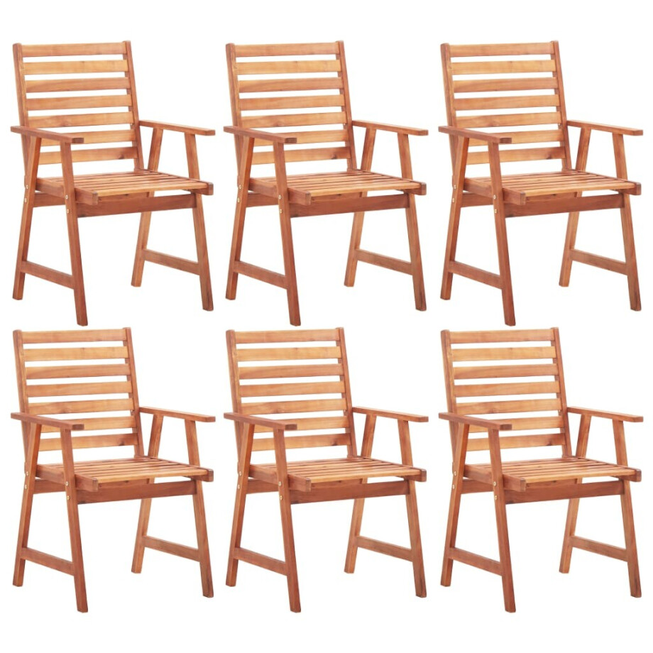 vidaXL Tuinstoelen 6 st massief acaciahout afbeelding 1
