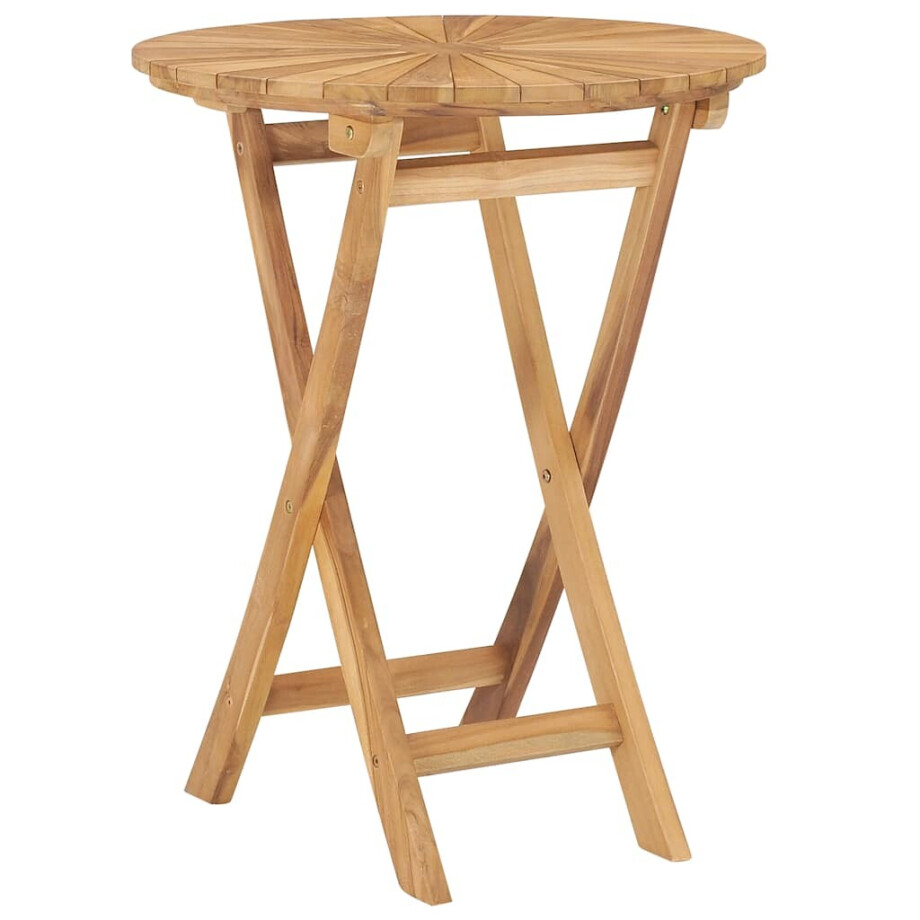 vidaXL Tuintafel inklapbaar Ø60 cm massief teakhout afbeelding 1