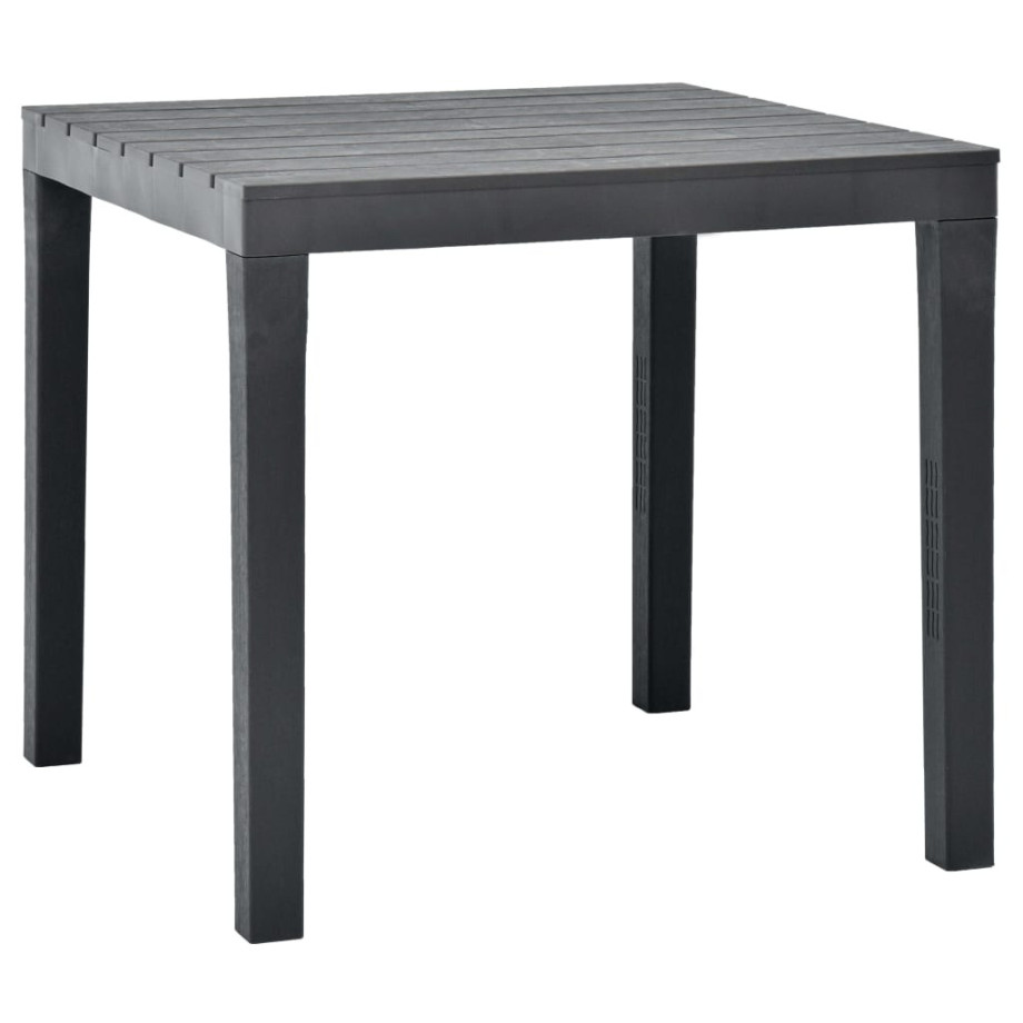 vidaXL Tuintafel 78x78x72 cm kunststof antraciet afbeelding 1