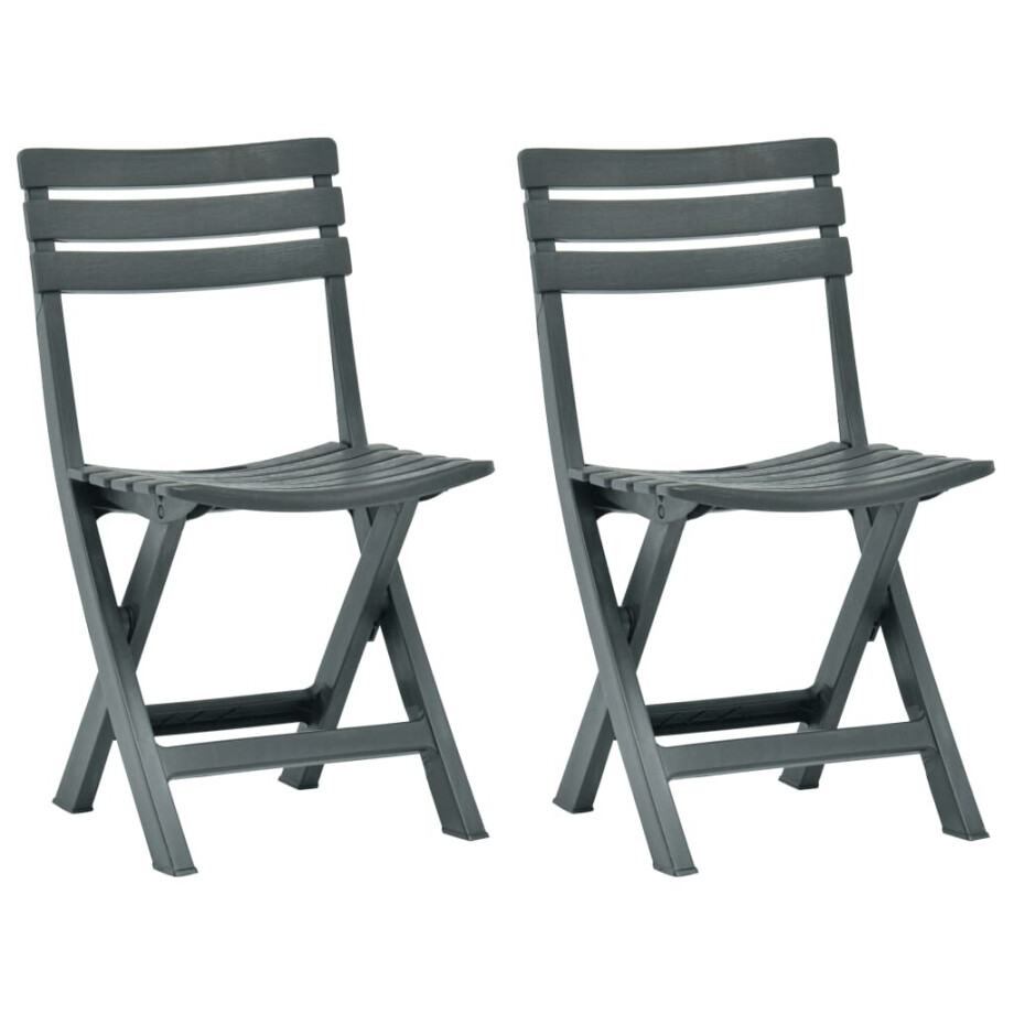 vidaXL Tuinstoelen inklapbaar 2 st kunststof groen afbeelding 1