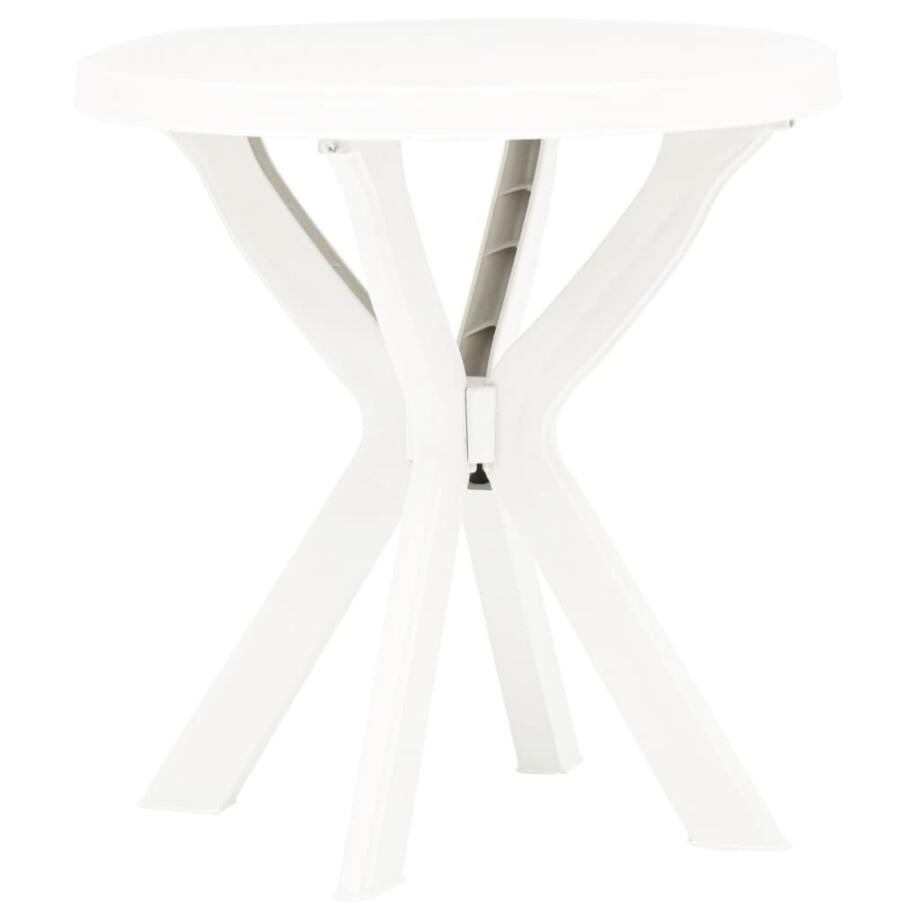 vidaXL Bistrotafel Ø70 cm kunststof wit vidaXL Bistrotafel Ø70 cm kunststof wit afbeelding 1