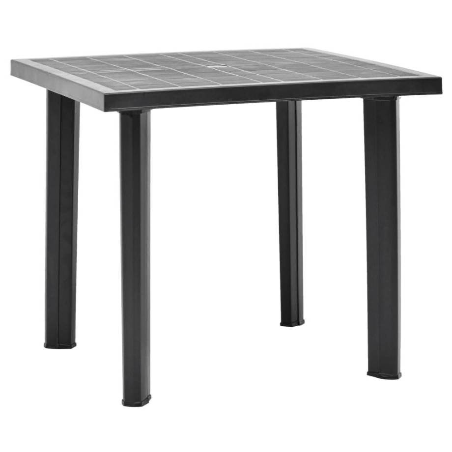 vidaXL Tuintafel 80x75x72 cm kunststof antraciet afbeelding 1