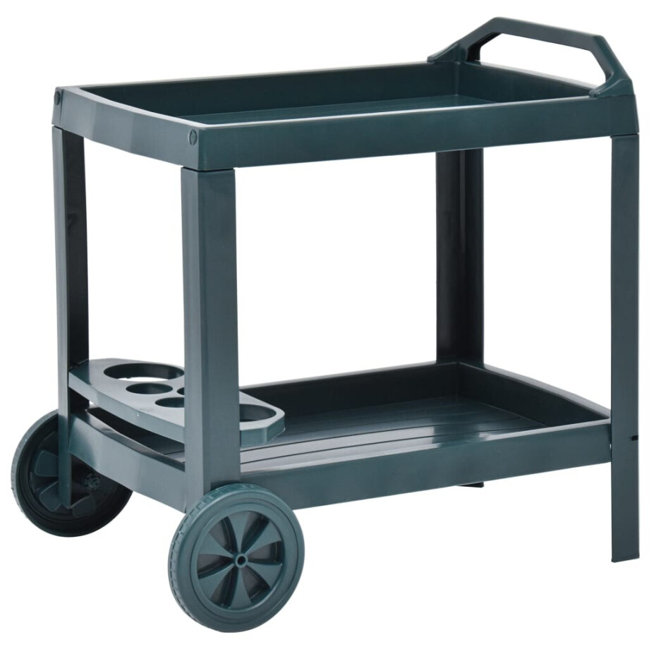 vidaXL Dranktrolley 69x53x72 cm kunststof groen afbeelding 1