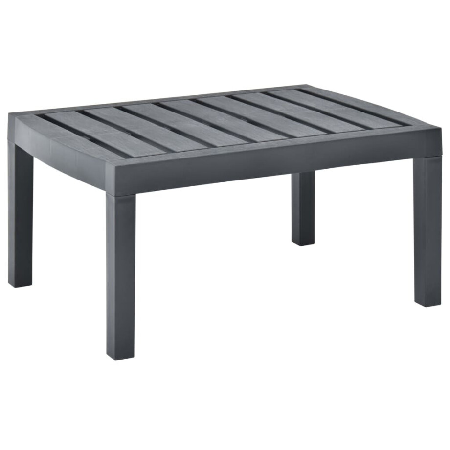 vidaXL Tuintafel 78x55x38 cm kunststof antracietkleurig afbeelding 1