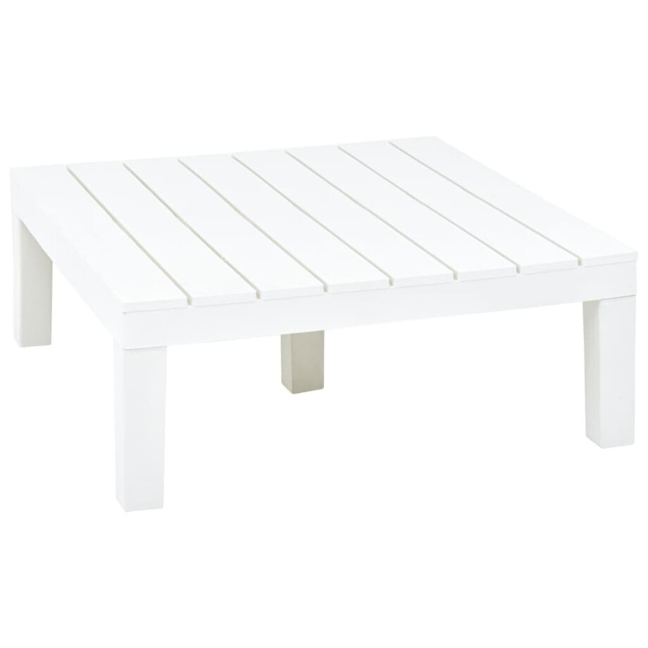 vidaXL Tuintafel 78x78x31 cm kunststof wit afbeelding 1
