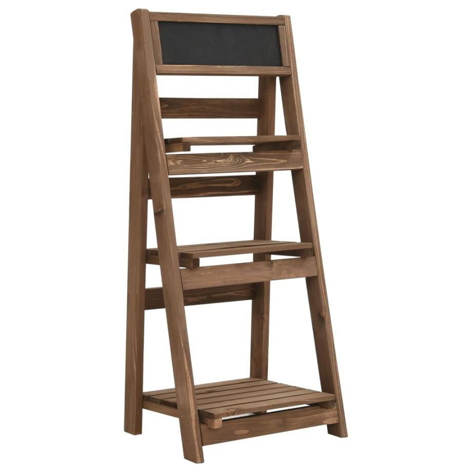 vidaXL Plantenstandaard 3-laags met bord 40x30x90 cm massief vurenhout afbeelding 1