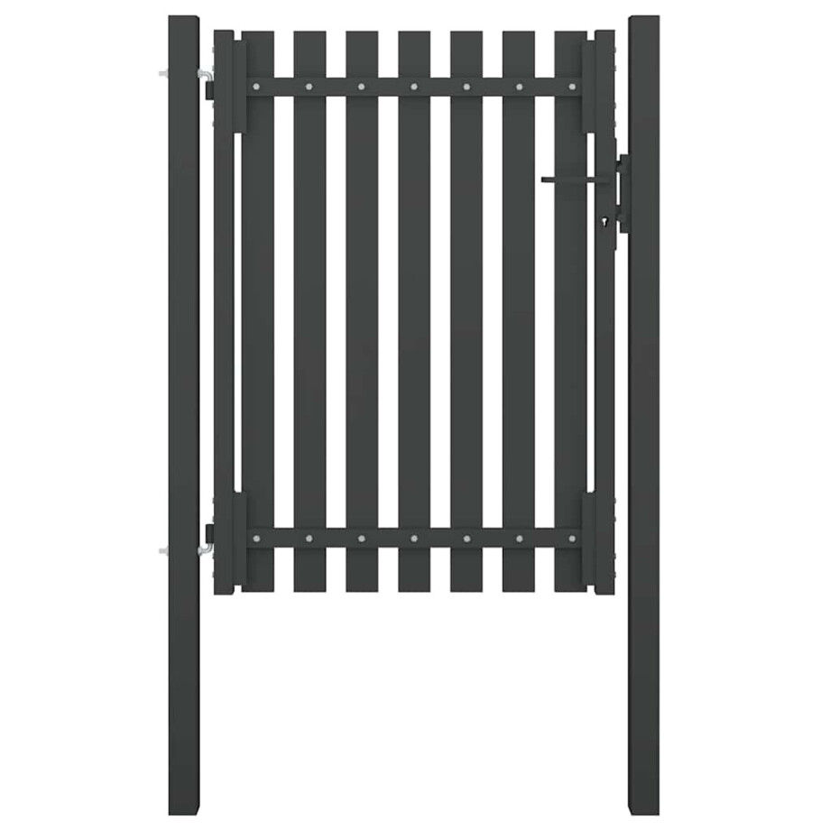 vidaXL Tuinhekpoort staal 100x125 cm antraciet afbeelding 1