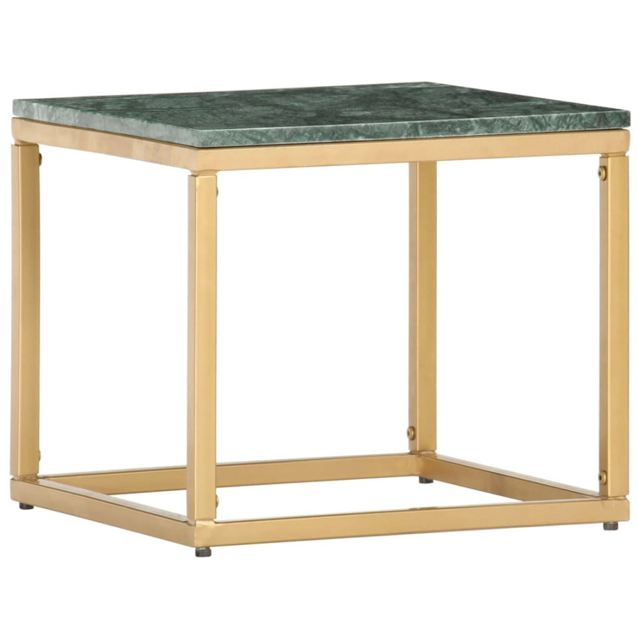 vidaXL Salontafel 40x40x35 cm echt steen met marmeren textuur groen afbeelding 1