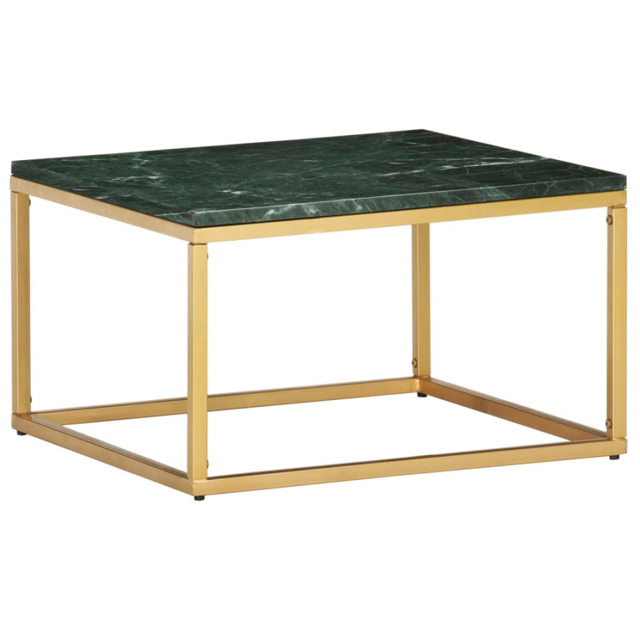 vidaXL Salontafel 60x60x35 cm echt steen met marmeren textuur groen afbeelding 1