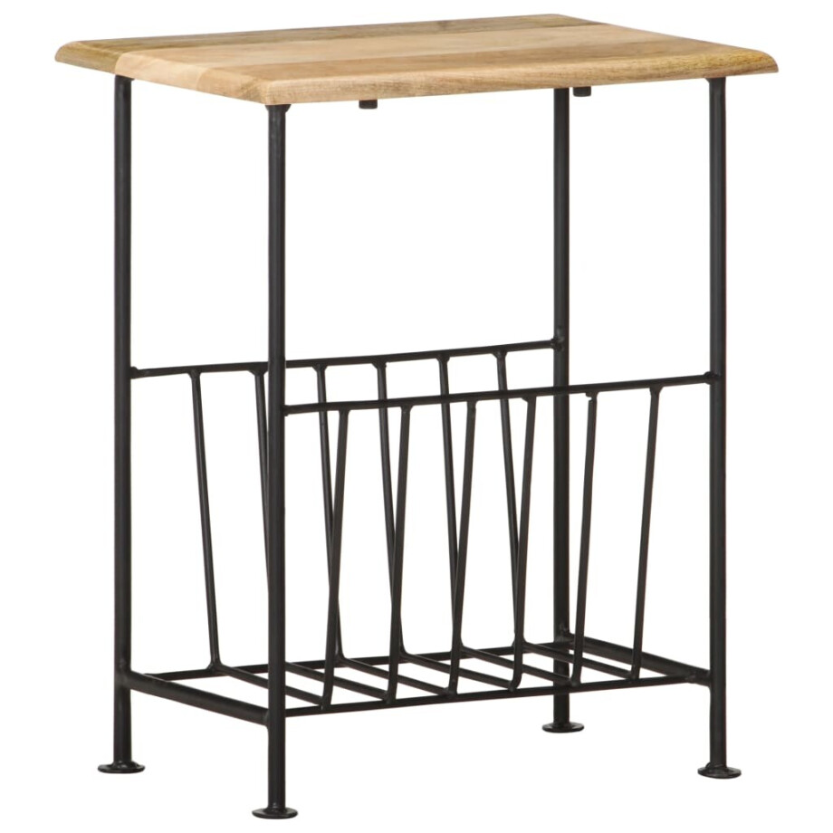 vidaXL Tijdschriftenrek 40x30x50 cm massief mangohout en staal vidaXL Tijdschriftenrek 40x30x50 cm massief mangohout en staal afbeelding 1