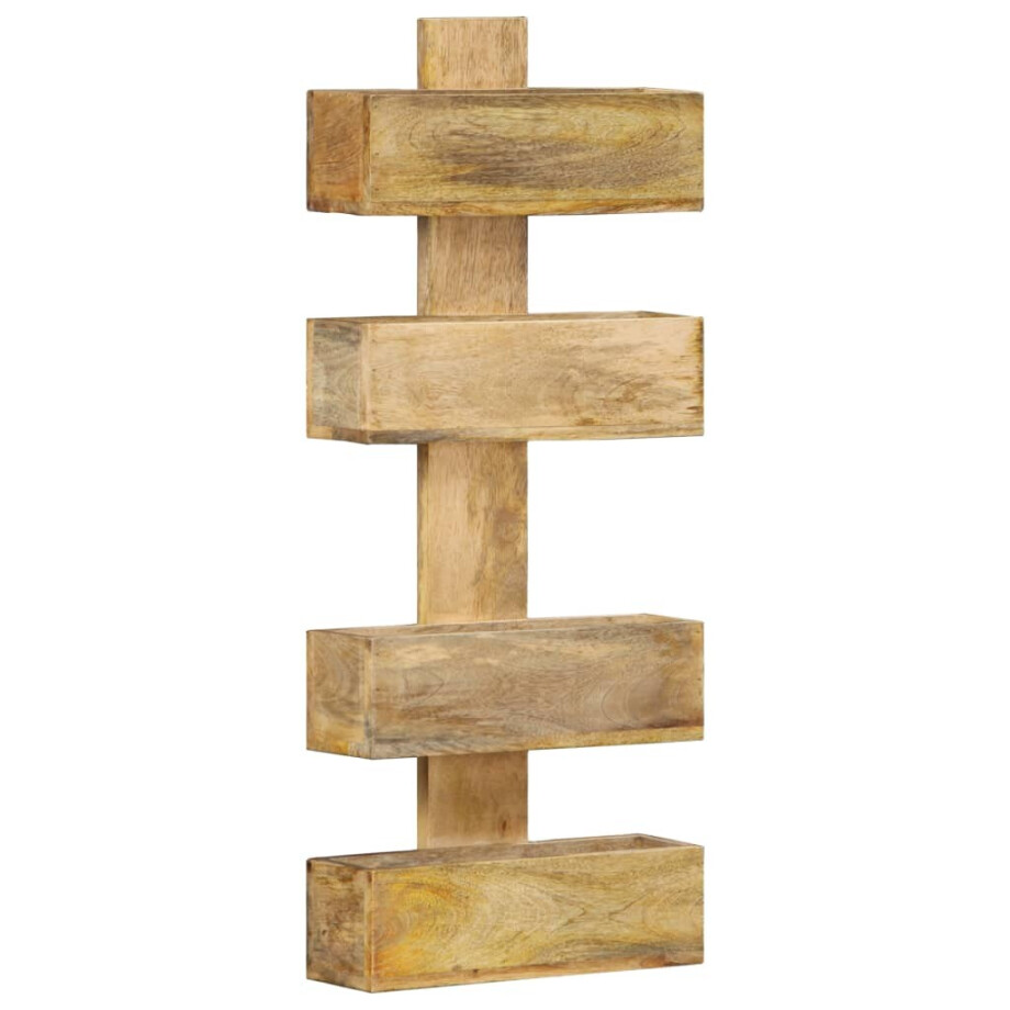 vidaXL Tijdschriftenwandrek 30x11x72 cm massief mangohout afbeelding 1