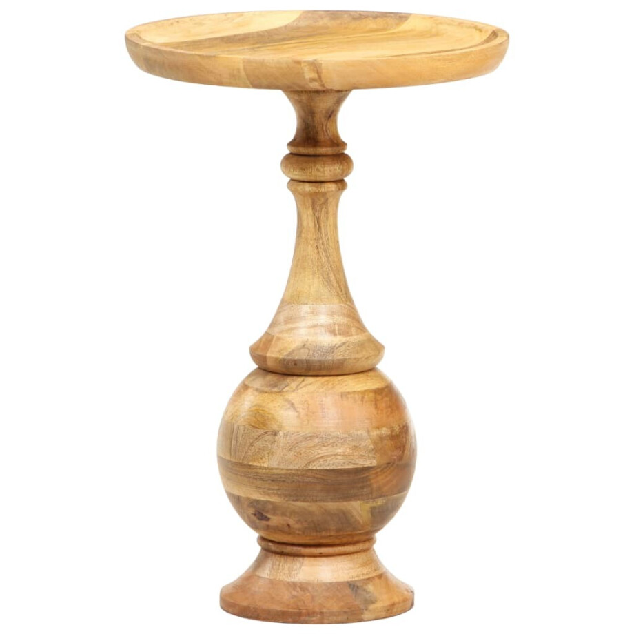 vidaXL Bijzettafel rond 43x43x66 cm massief mangohout afbeelding 1
