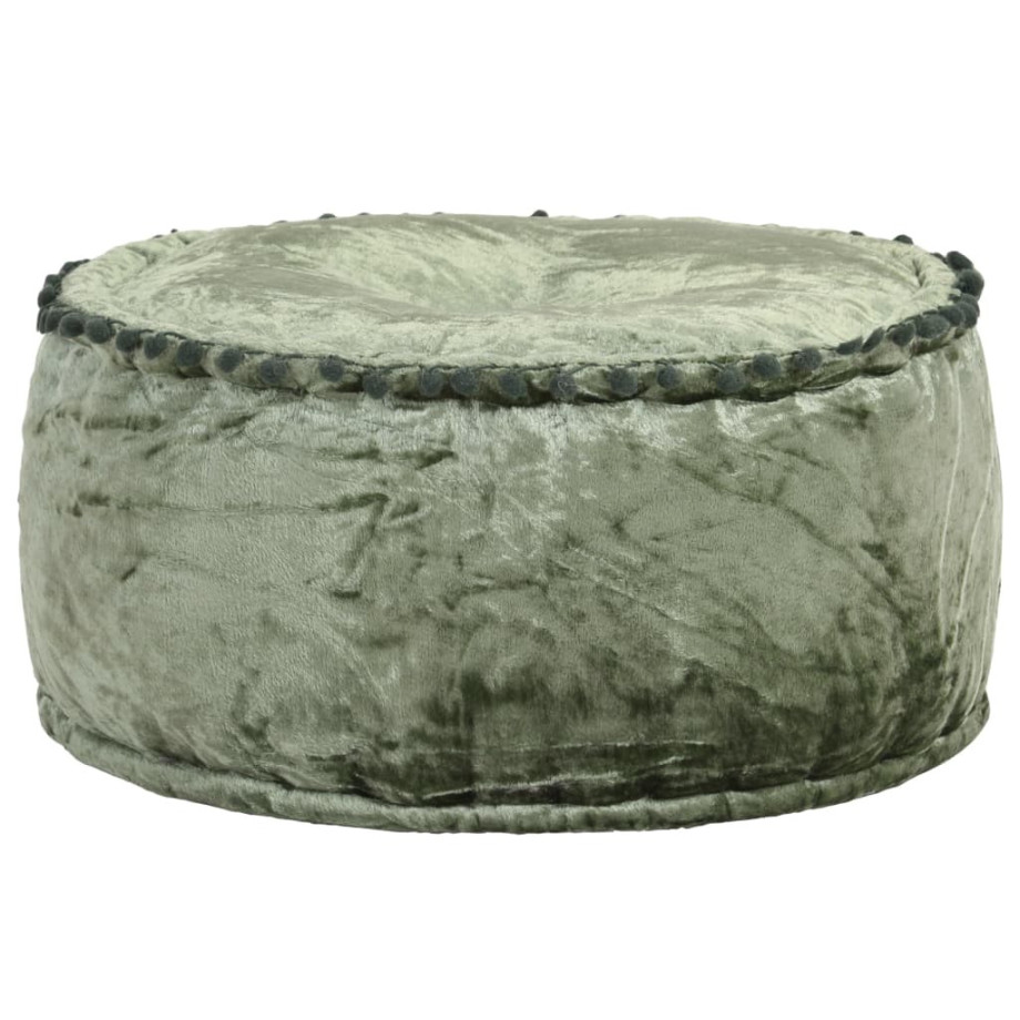 vidaXL Poef rond 40x20 cm fluweel groen afbeelding 1