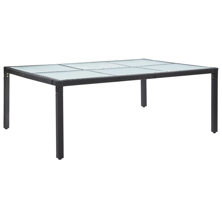 vidaXL Tuintafel 200x150x74 cm poly rattan zwart afbeelding 1