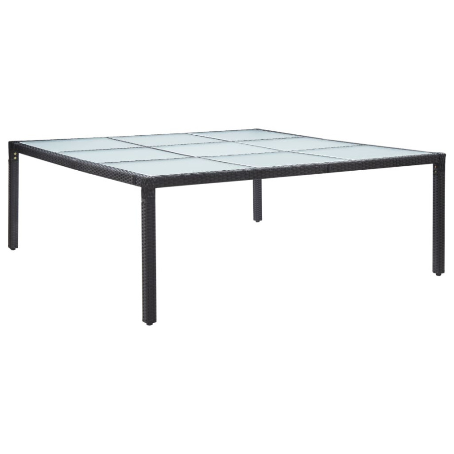 vidaXL Tuintafel 200x200x74 cm poly rattan zwart afbeelding 1