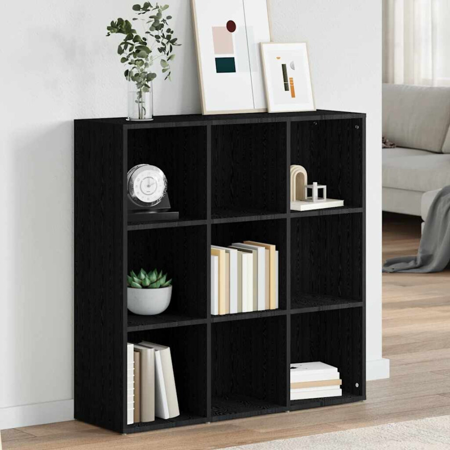 vidaXL Boekenkast 98x29x97,5 cm bewerkt hout zwart vidaXL Boekenkast 98x29x97,5 cm bewerkt hout zwart afbeelding 1