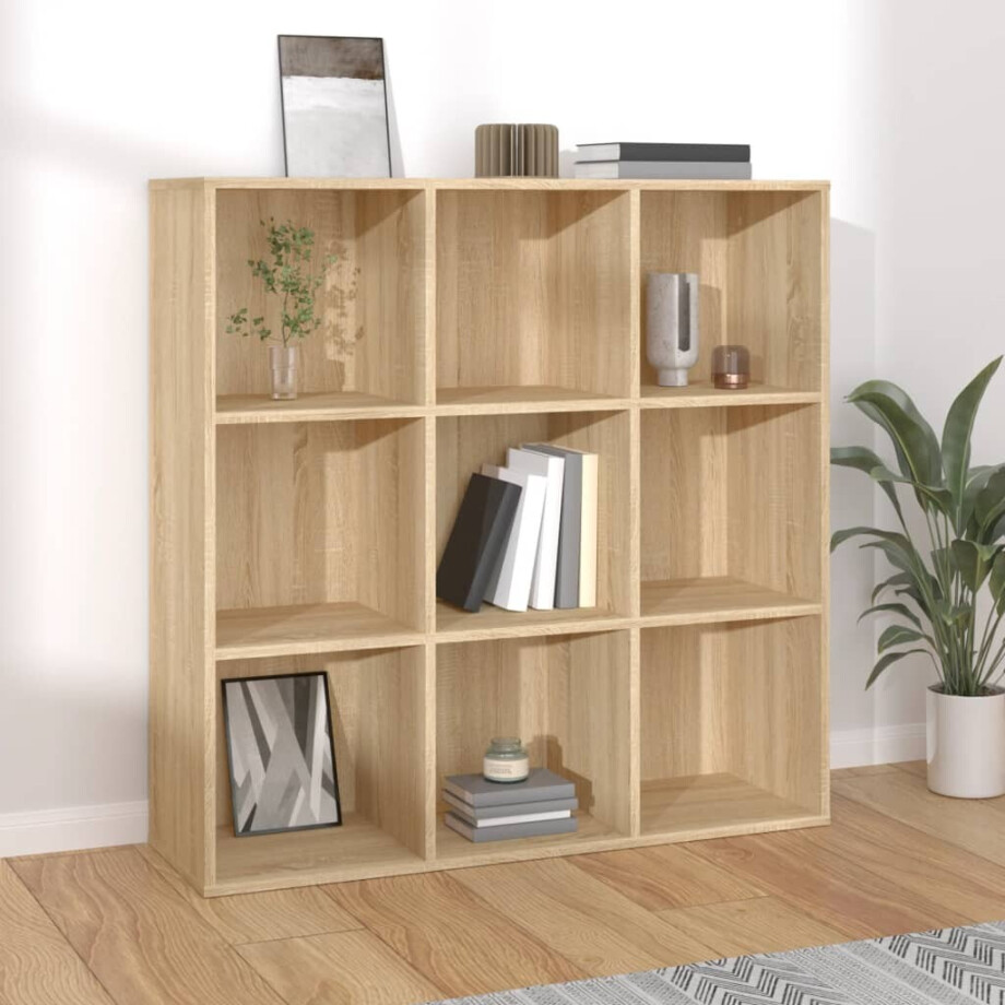 vidaXL Boekenkast 98x29x97,5 cm bewerkt hout sonoma eikenkleurig afbeelding 1