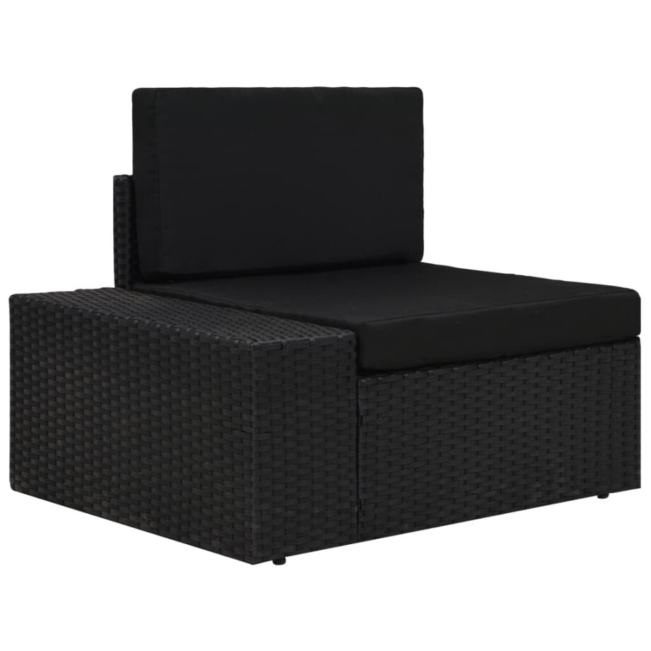 vidaXL Hoekbank met rechterarmleuning sectioneel poly rattan zwart afbeelding 1