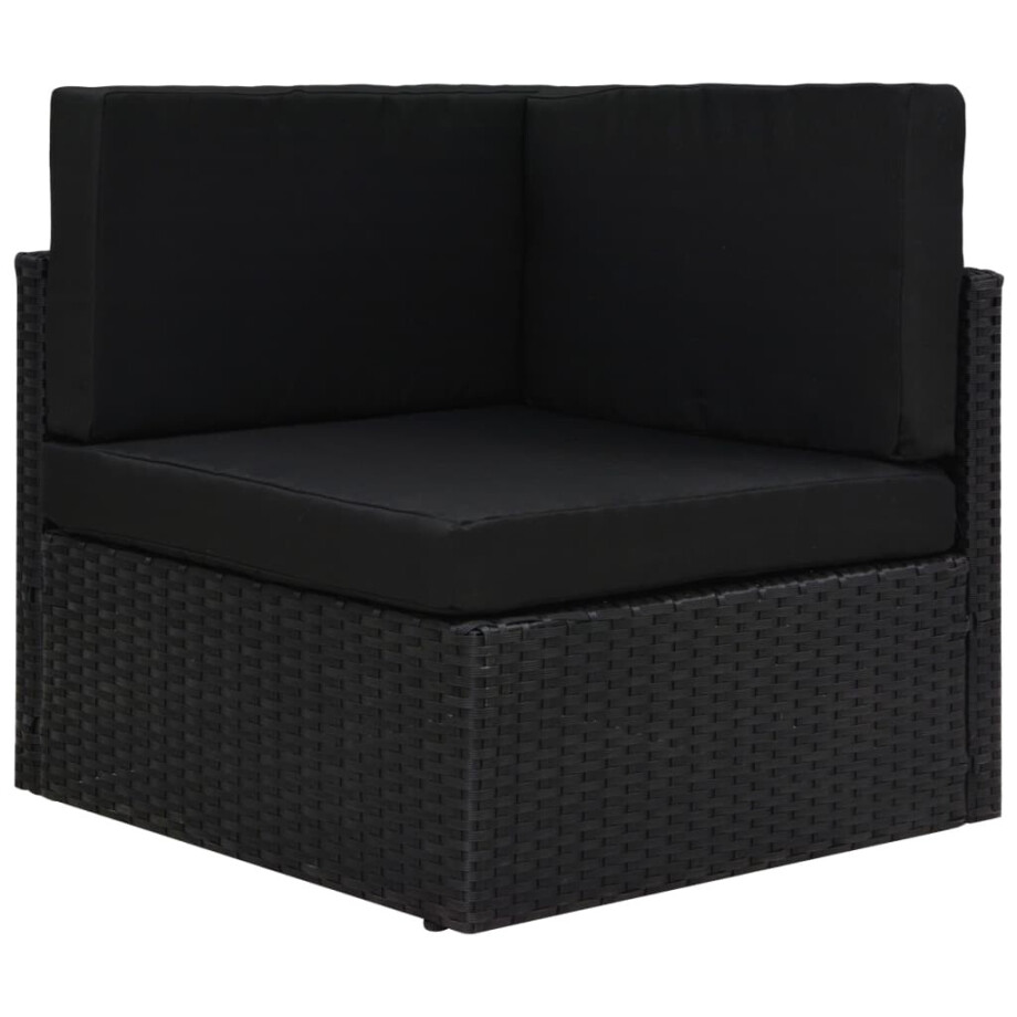 vidaXL Hoekbank sectioneel poly rattan zwart afbeelding 1