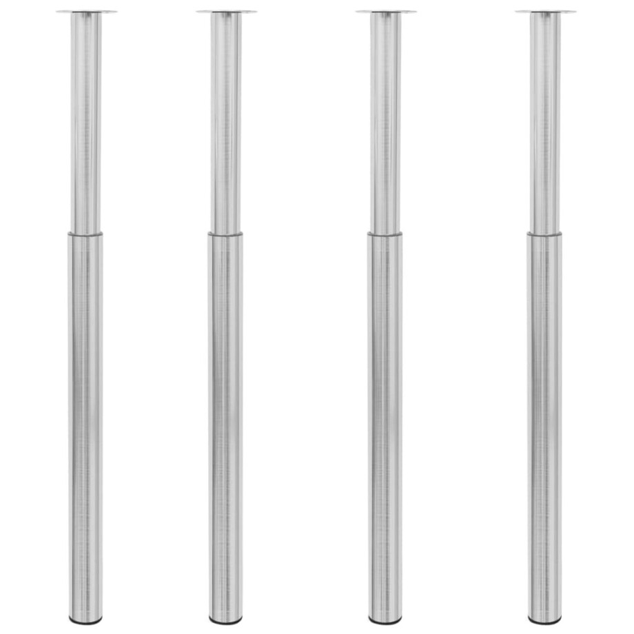 vidaXL Tafelpoten telescopisch 4 st 710-1100 mm geborsteld nikkel vidaXL Tafelpoten telescopisch 4 st 710-1100 mm geborsteld nikkel afbeelding 1