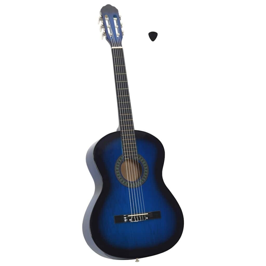 vidaXL Gitaar klassiek beginner 4/4 39" lindenhout blauw afbeelding 1