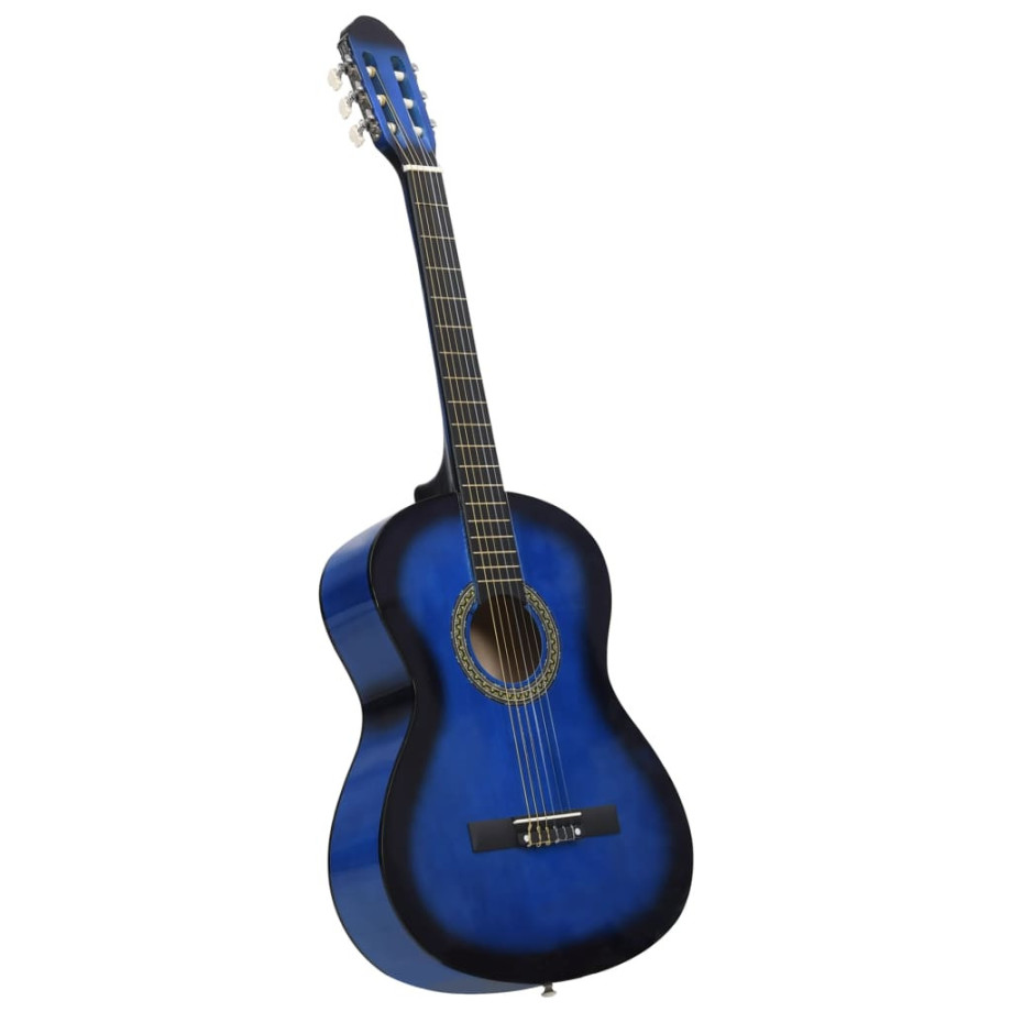 vidaXL Gitaar klassiek beginner 4/4 39" lindenhout blauw afbeelding 1