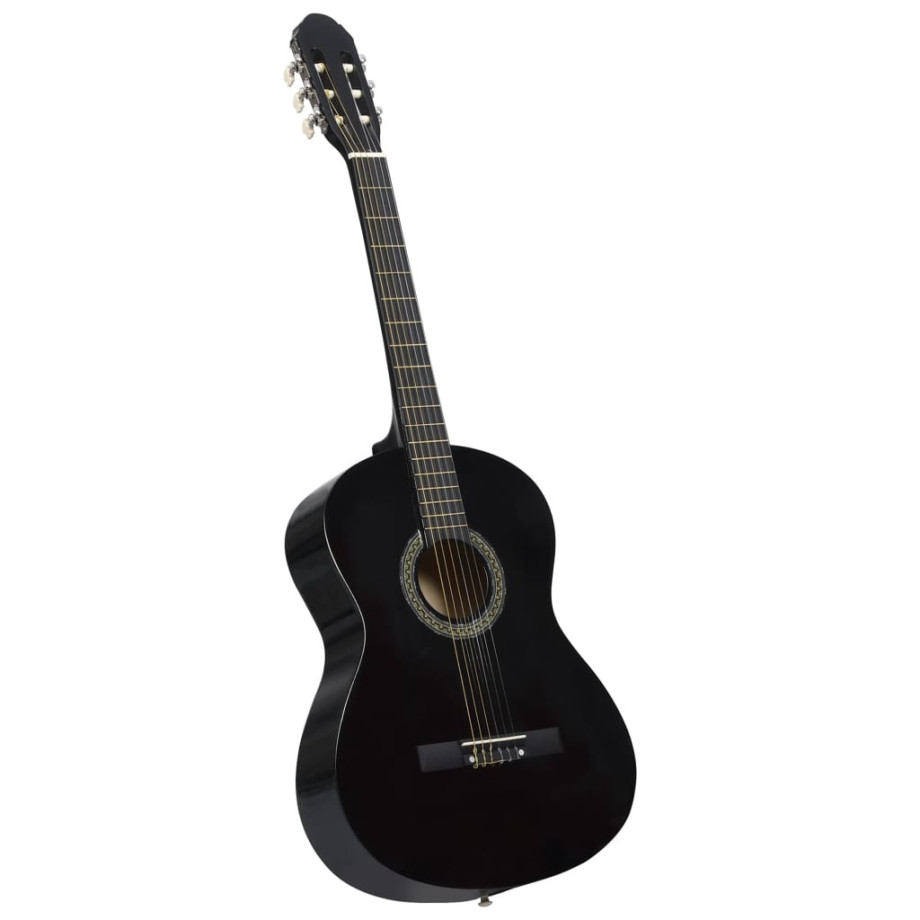 vidaXL Gitaar klassiek beginner 4/4 39" lindenhout zwart afbeelding 1