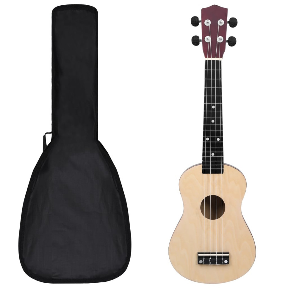 vidaXL Ukuleleset met tas voor kinderen sopraan 23'' lichthoutkleurig afbeelding 1