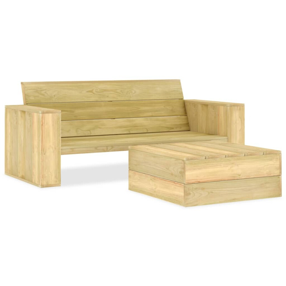vidaXL 2-delige Loungeset geïmpregneerd grenenhout vidaXL 2-delige Loungeset geïmpregneerd grenenhout afbeelding 1
