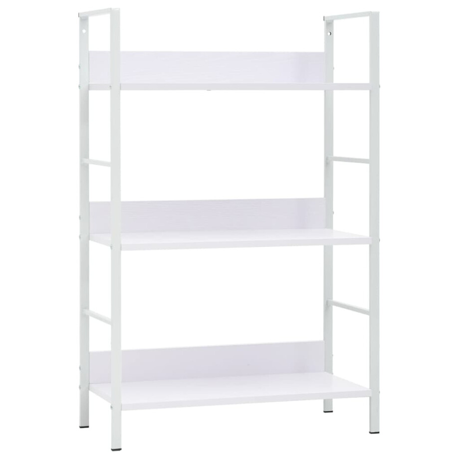 vidaXL Boekenkast met 3 schappen 60x27,6x90,5 cm bewerkt hout wit afbeelding 1
