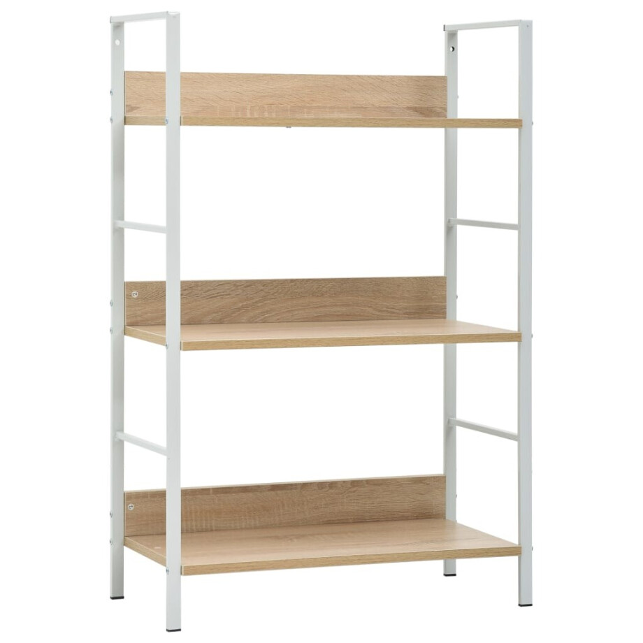 vidaXL Boekenkast 3 schappen 60x27,6x90,5 cm bewerkt hout eikenkleurig afbeelding 1