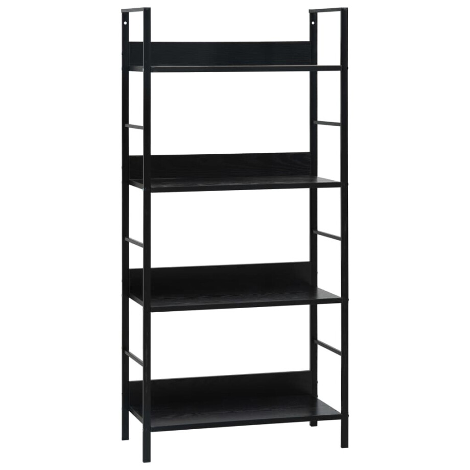 vidaXL Boekenkast met 4 schappen 60x27,6x90,5 cm bewerkt hout zwart vidaXL Boekenkast met 4 schappen 60x27,6x90,5 cm bewerkt hout zwart afbeelding 1