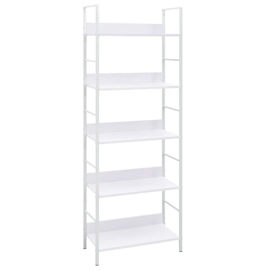 vidaXL Boekenkast met 5 schappen 60x27,6x158,5 cm bewerkt hout wit afbeelding 1