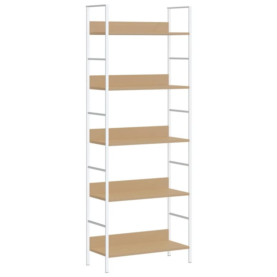 vidaXL Boekenkast 5 schappen 60x27,6x158,5 cm bewerkt hout eikenkleur afbeelding 1