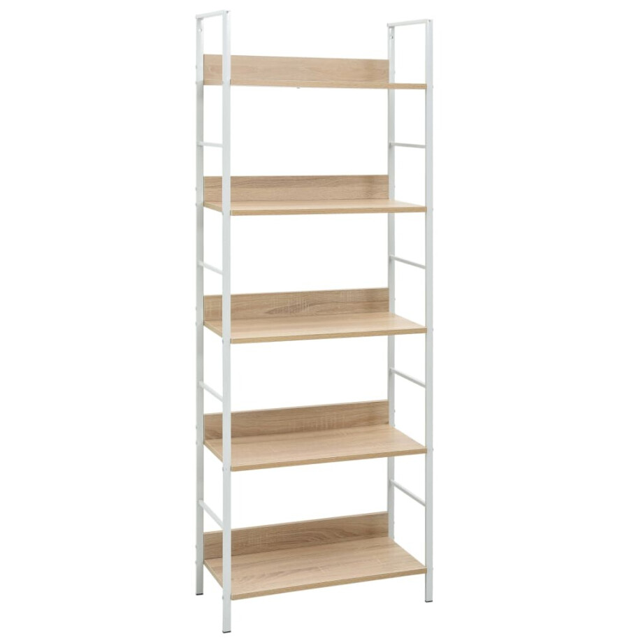 vidaXL Boekenkast 5 schappen 60x27,6x158,5 cm bewerkt hout eikenkleur afbeelding 1