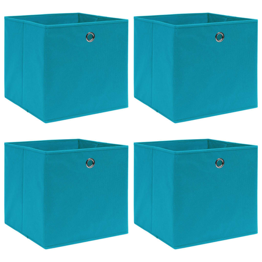 vidaXL Opbergboxen 4 st 32x32x32 cm stof babyblauw afbeelding 1