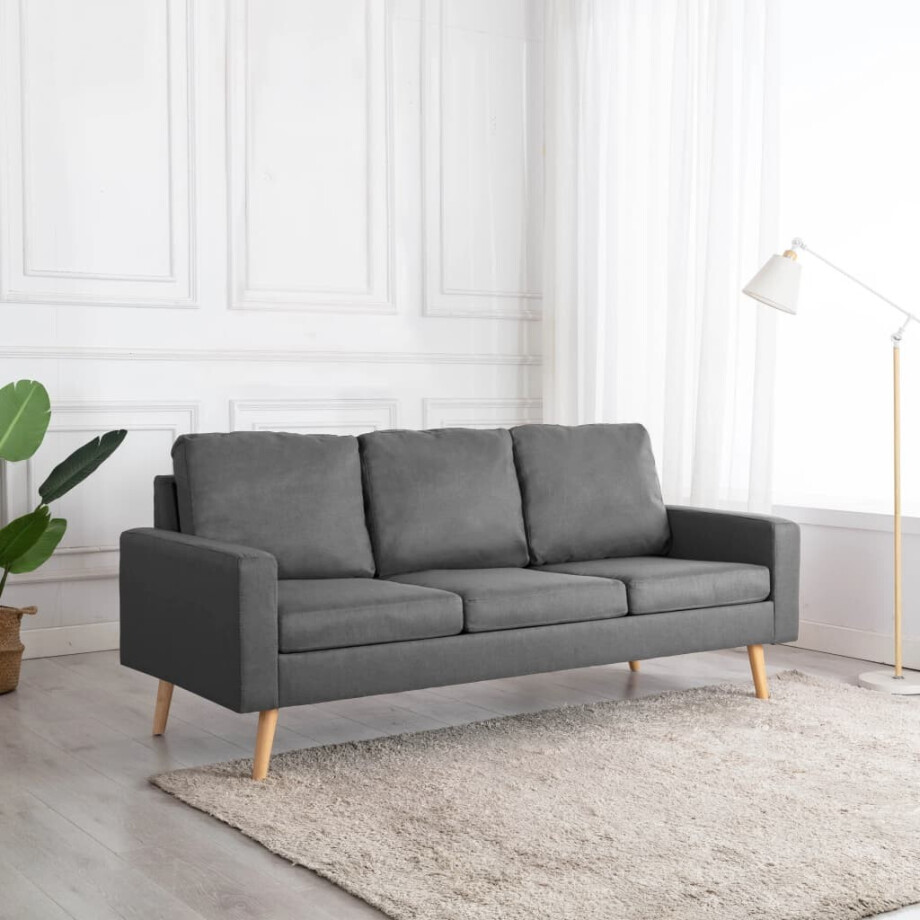 vidaXL Driezitsbank stof lichtgrijs vidaXL Driezitsbank stof lichtgrijs afbeelding 1