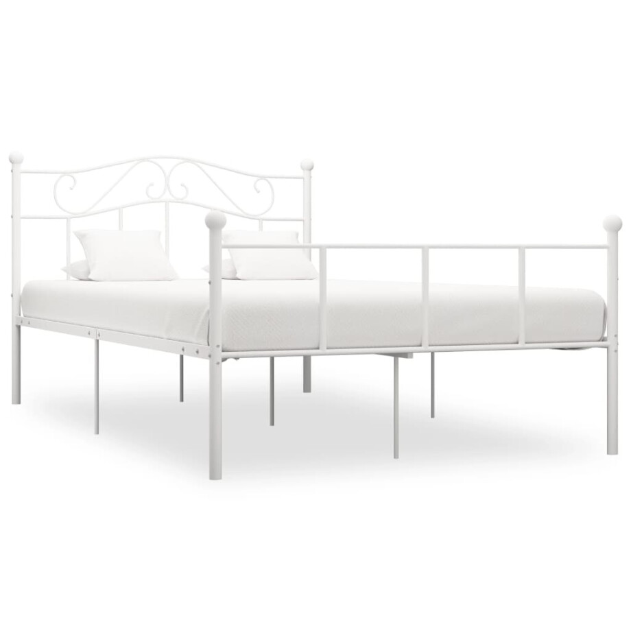 vidaXL Bedframe metaal wit 160x200 cm afbeelding 1