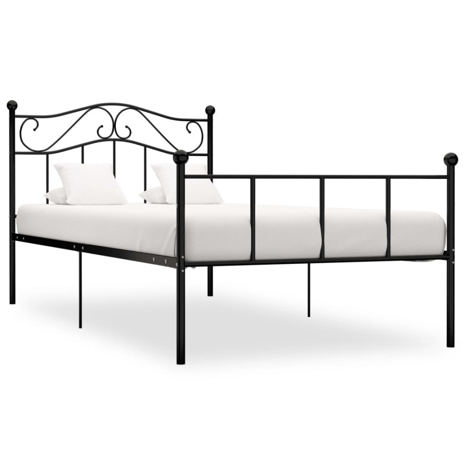 vidaXL Bedframe metaal zwart 90x200 cm afbeelding 1