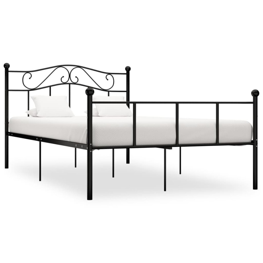 vidaXL Bedframe metaal zwart 120x200 cm afbeelding 1