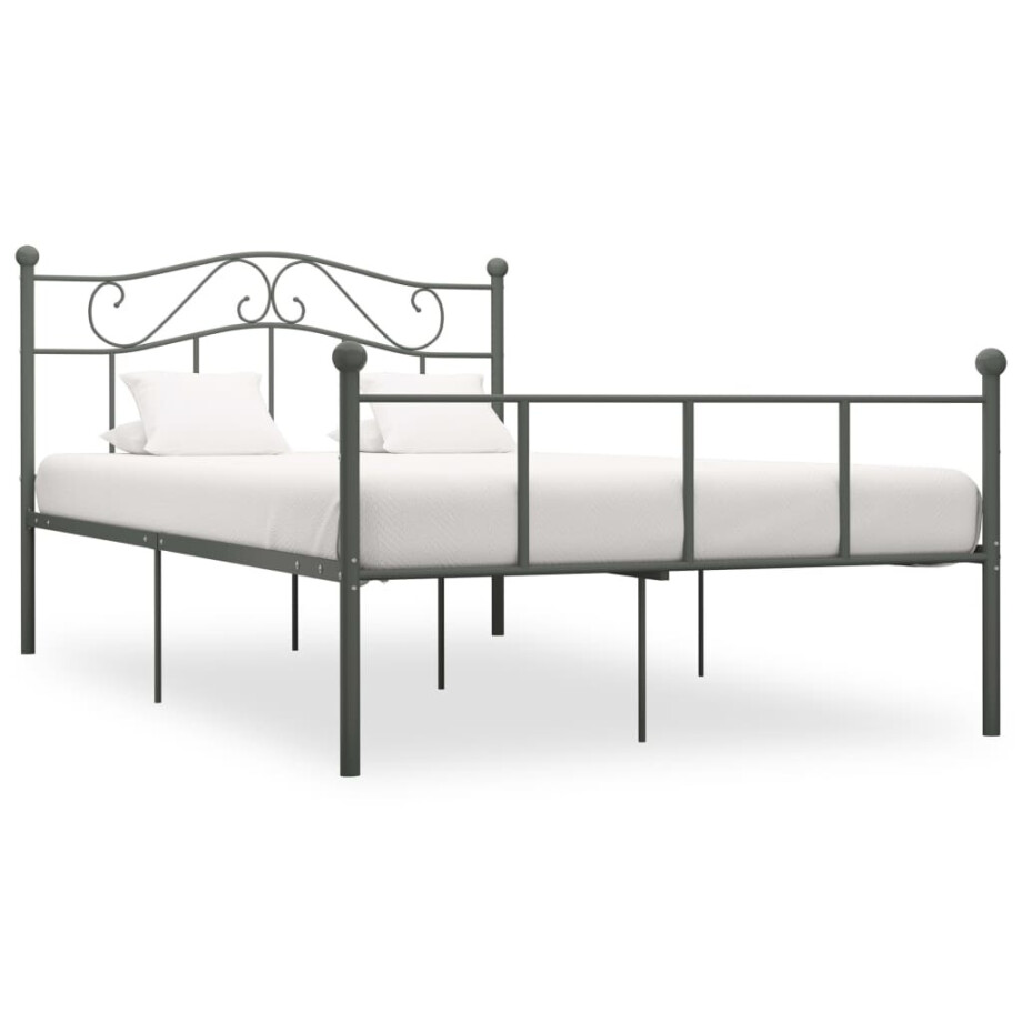 vidaXL Bedframe metaal grijs 120x200 cm afbeelding 1